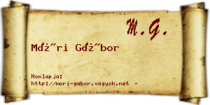 Móri Gábor névjegykártya